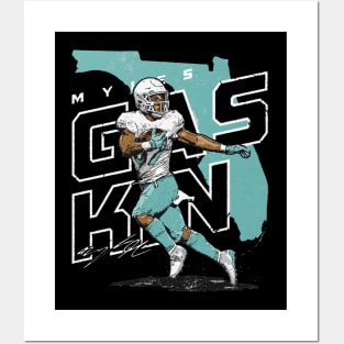 Myles Gaskin Miami Player Map Posters and Art